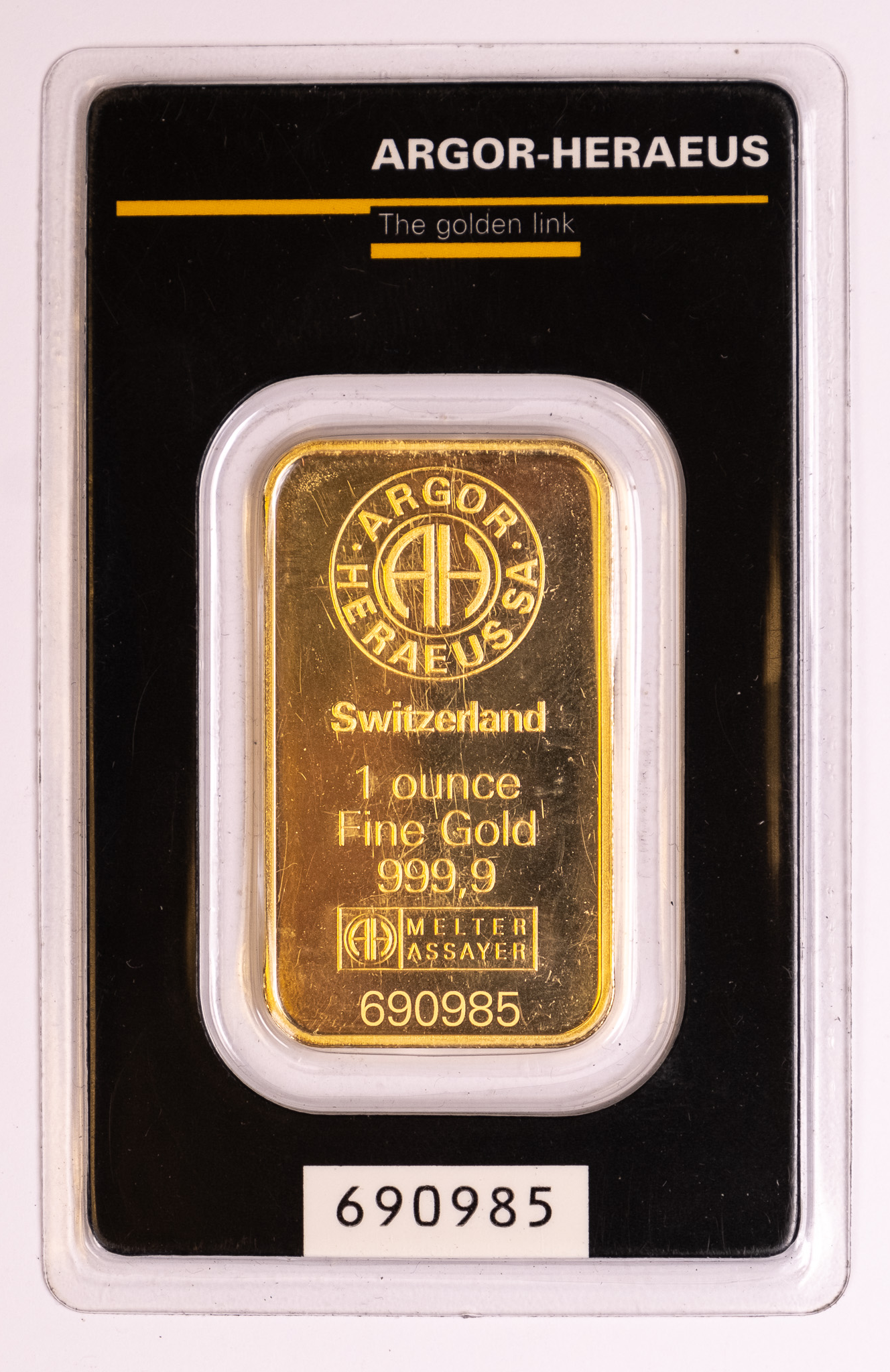 31,1g AU Investiční slitek Argor Heraeus 31,1G-A-AH