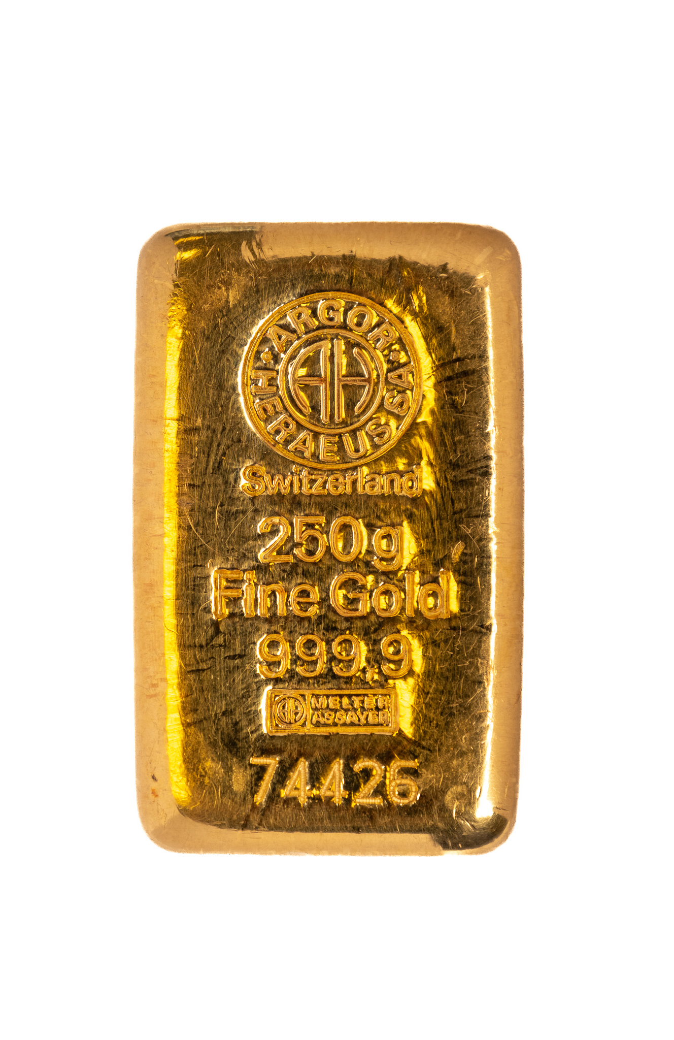 250g AU Investiční slitek Argor Heraeus 250G-A-AH