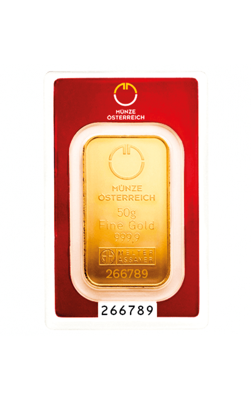 50g AU Investiční slitek Münze Österreich 50G-D-MO