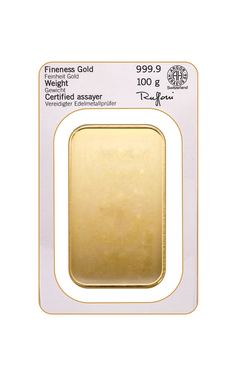 100g AU Investiční slitek Heraeus 100G-A-HE