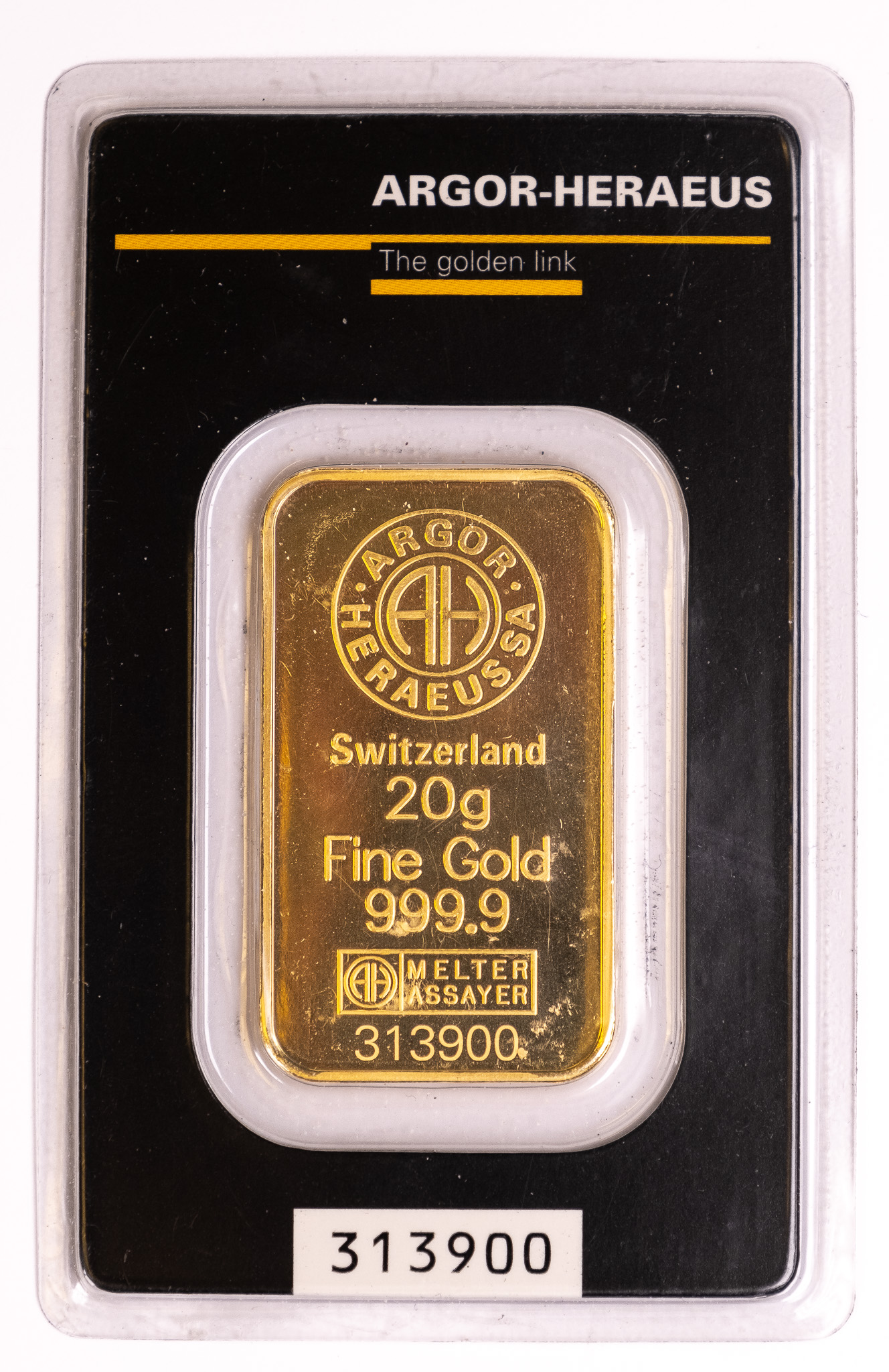20g AU Investiční slitek Argor Heraeus 20G-A-AH