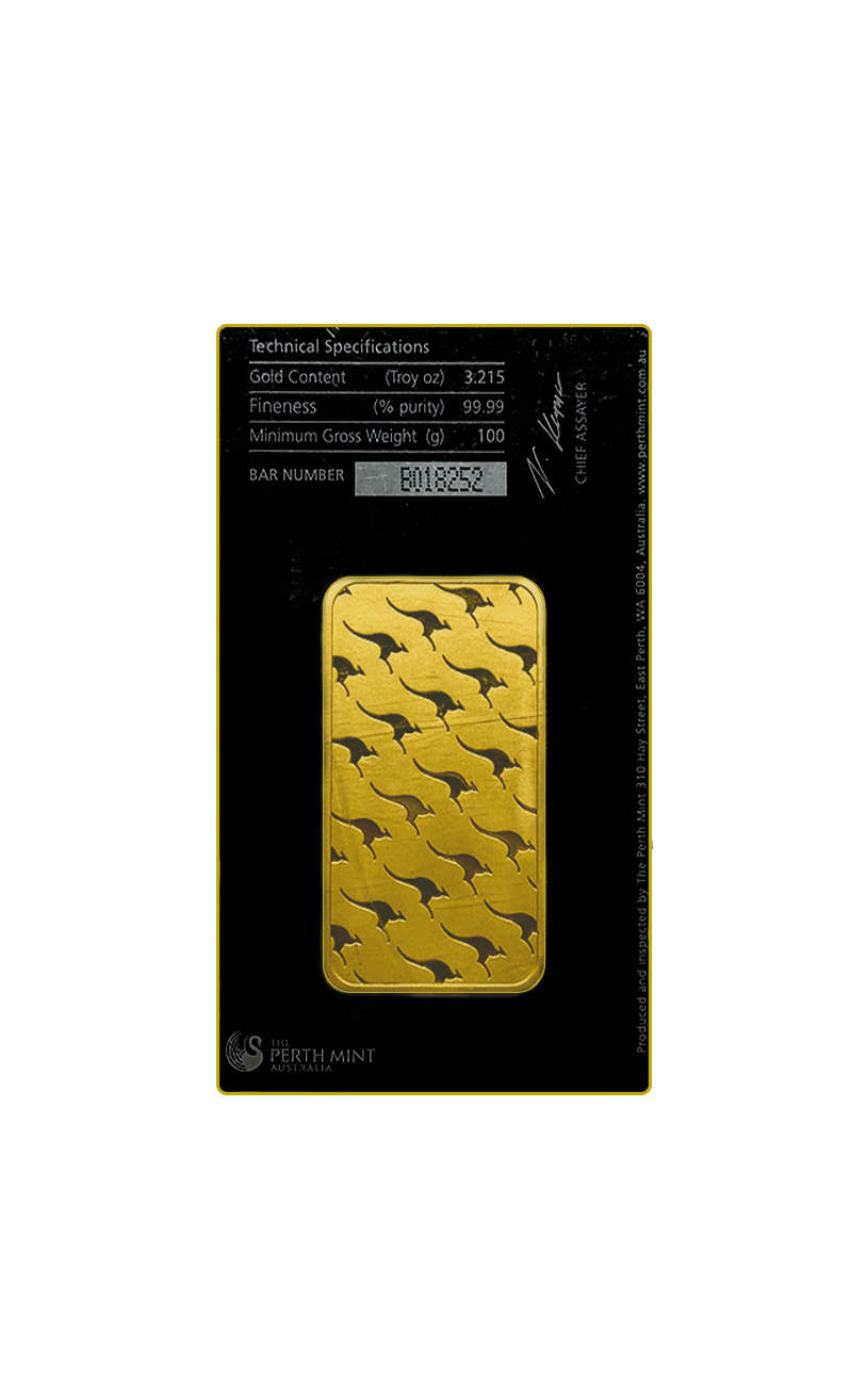 100g AU Investiční slitek The Perth Mint 100G-E-PM