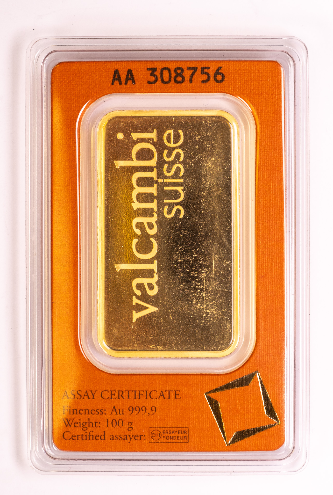 100g AU Investiční slitek Valcambi 100G-F-VA