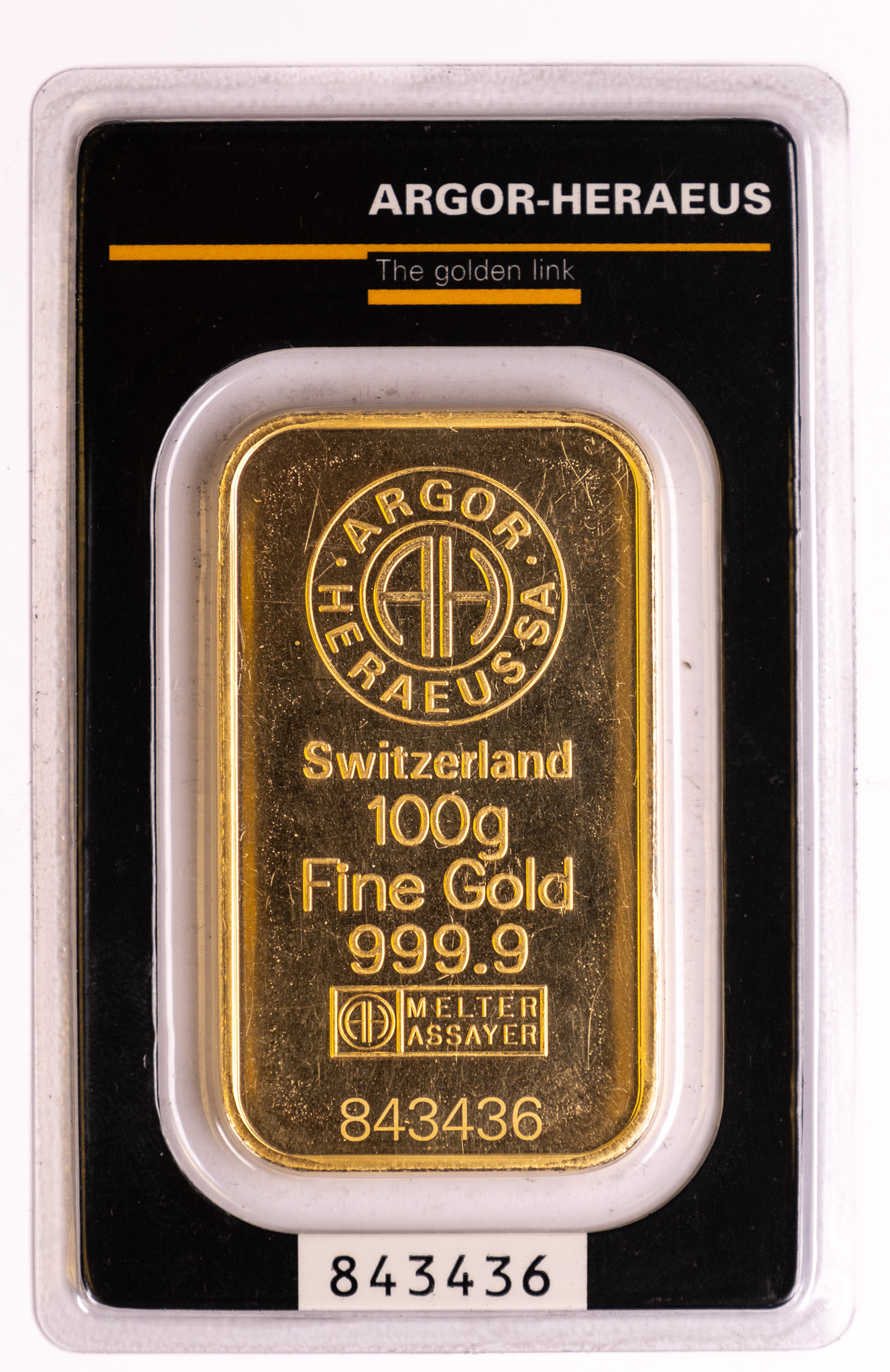 100g AU Investiční slitek Argor Heraeus 100G-C-AH